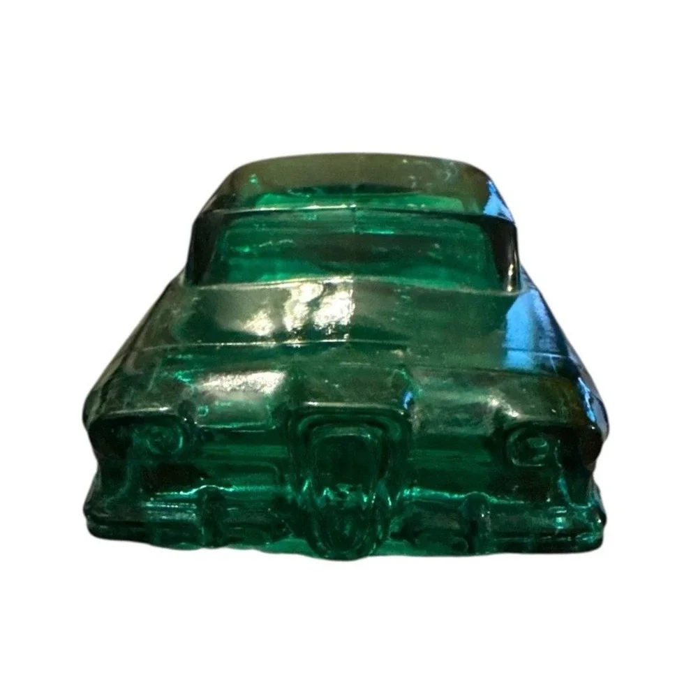 Vintage Avon Car‎ After Shave Bottle Teal Glass Collectible Bottle